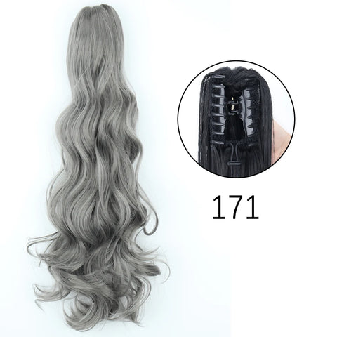 Synthetic Long Straight Claw Clip On Ponytail Hair Extensions 24Inch Heat Resistant Pony Tail Hair piece For Women Daily Party