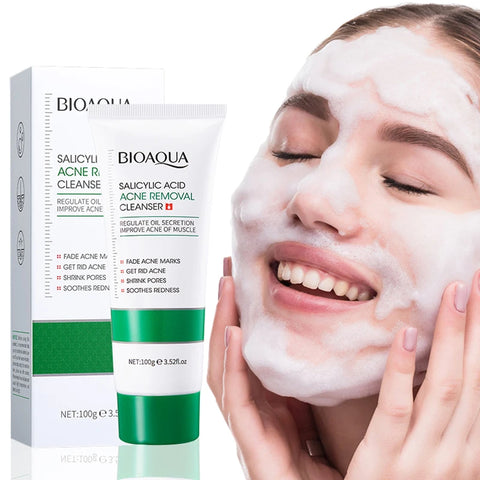 BIOAQUA Salicylic Acid Facial Cleanser Acne Treatment Moisturizing Oil Control skincare Face Wash Foam Face Cleanser Skin Care