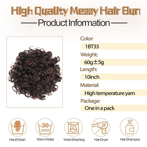 Chorliss Synthetic Claw Chignon Women Messy Curly Fluffy Hair Bun Clip In Ponytail Hair Extensions Natural False Hairpieces