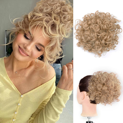 Chorliss Synthetic Claw Chignon Women Messy Curly Fluffy Hair Bun Clip In Ponytail Hair Extensions Natural False Hairpieces