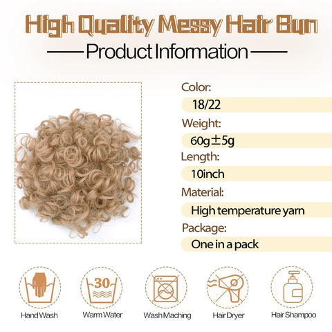 Chorliss Synthetic Claw Chignon Women Messy Curly Fluffy Hair Bun Clip In Ponytail Hair Extensions Natural False Hairpieces