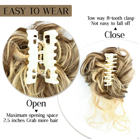 Chorliss Synthetic Claw Chignon Women Messy Curly Fluffy Hair Bun Clip In Ponytail Hair Extensions Natural False Hairpieces