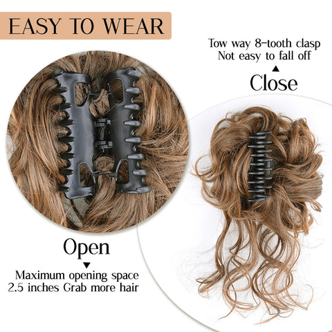 Chorliss Synthetic Claw Chignon Women Messy Curly Fluffy Hair Bun Clip In Ponytail Hair Extensions Natural False Hairpieces