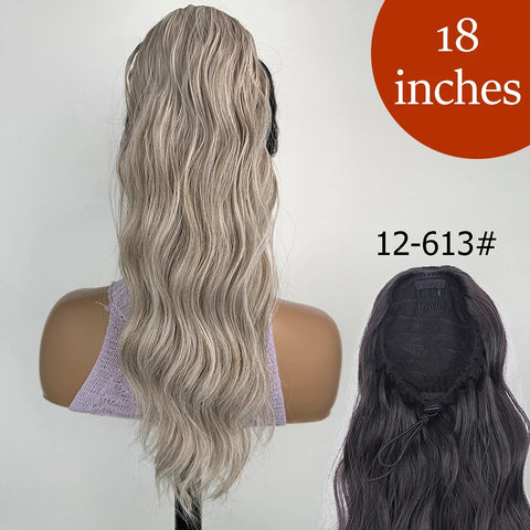 Synthetic Long Straight Claw Clip On Ponytail Hair Extensions 24Inch Heat Resistant Pony Tail Hair piece For Women Daily Party